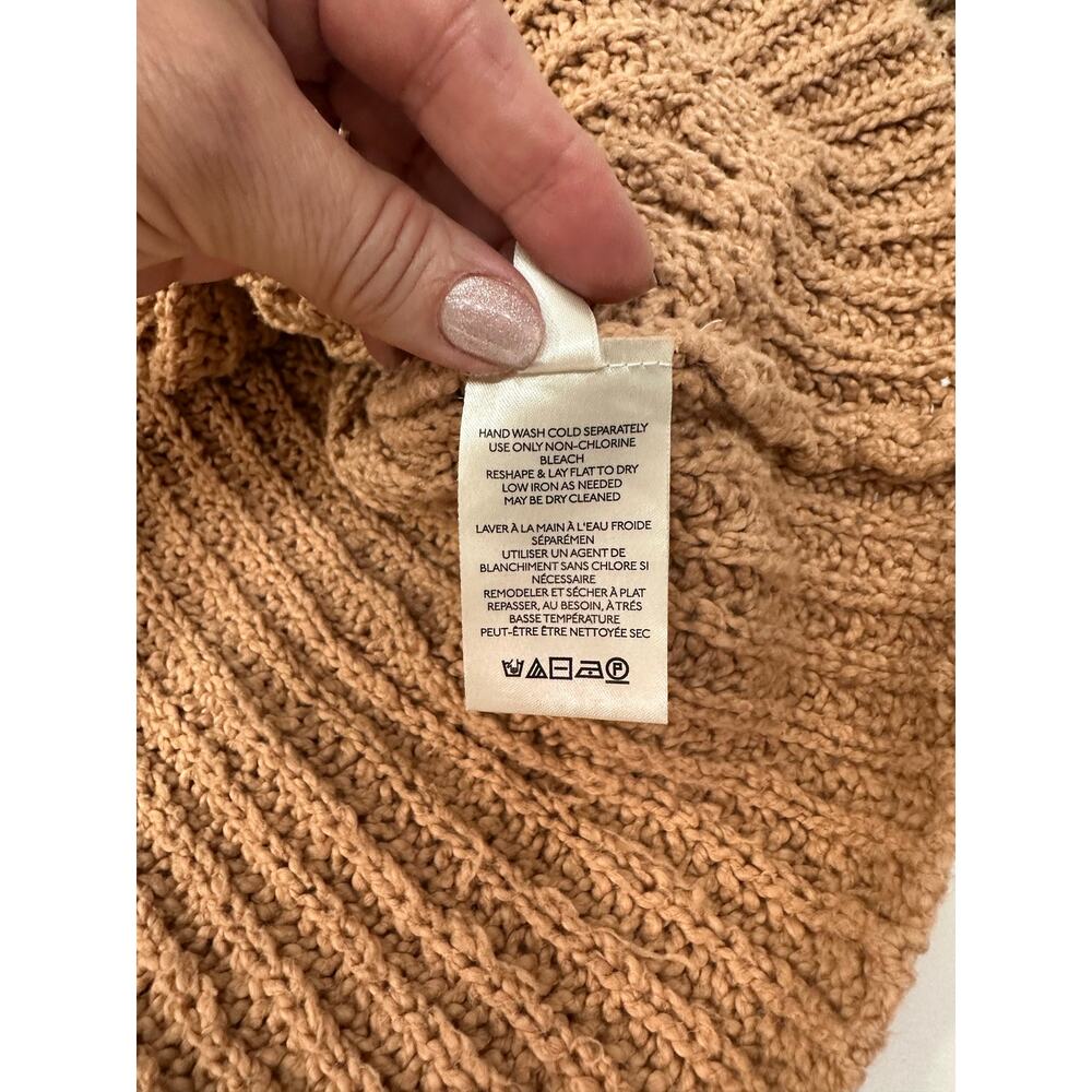 Free People Light Brown Chunky Knit Turtleneck Sweater XS - Picture 7 of 9